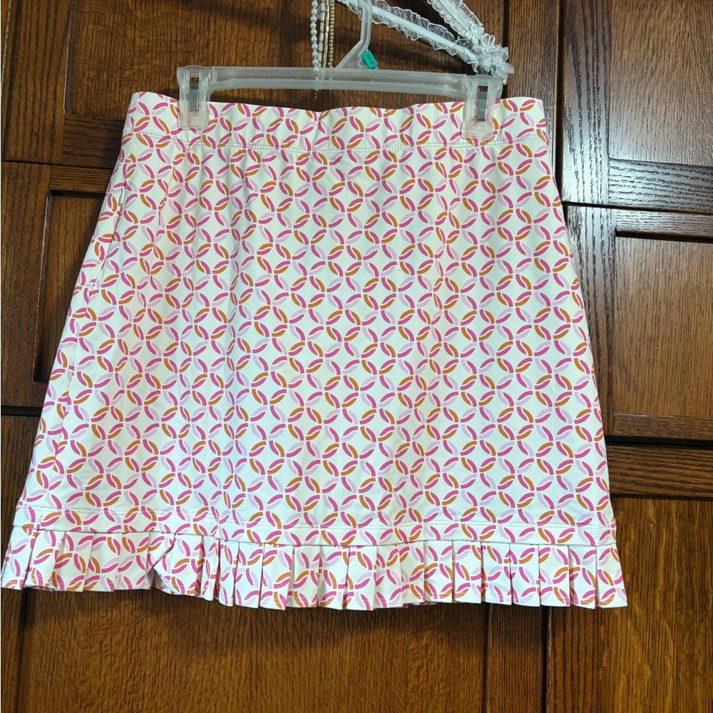 J. McLaughlin Pink and White Agnes Skort small NWT